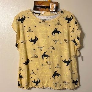NEW 3 pc Paramount Women's Yellowstone Top and Shorts Pajama Set Size Large